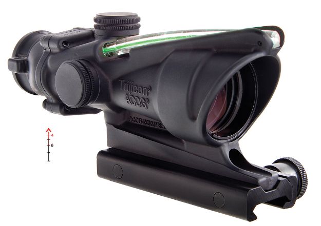 Picture of Trijicon 100218 ACOG  Black Hardcoat Anodized 4x 32mm Illuminated Green Chevron .223/5.56 BDC Reticle