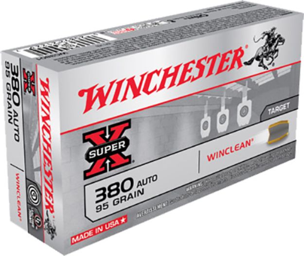 Picture of Winchester Ammo WC3801 Super X  380ACP 95gr Winclean Brass Enclosed Base 50 Per Box/10 Case