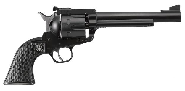 Picture of Ruger 0318 Blackhawk Convertible 357 Mag/9mm Luger 6rd 6.50" Blued Alloy Steel Barrel, Cylinder & Frame, Black Checkered Rubber Grip, Transfer Bar Safety, Exposed Hammer