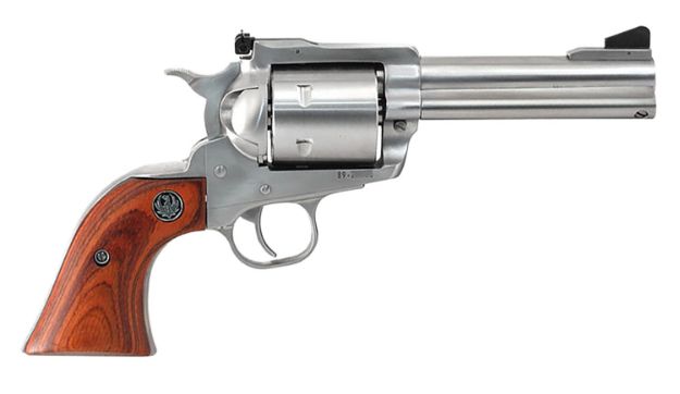 Picture of Ruger 0814 Super Blackhawk  Large Frame 44 Rem Mag/44 Special 6rd 4.63" Satin Stainless Steel Barrel, Cylinder & Frame, Hardwood Grip, Transfer Bar Safety, Exposed Hammer