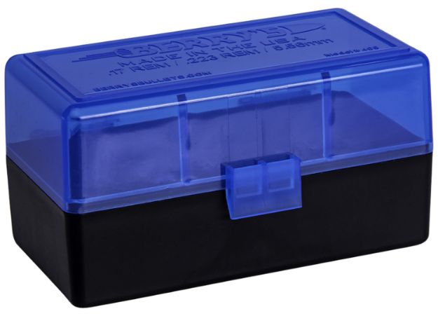 Picture of Berry's 44661 Ammo Box  223Rem/5.56NATO Blue/Black Polypropylene 50rd