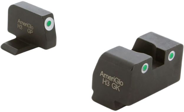 Picture of AmeriGlo XD181 Optic Compatible Sight Set for Springfield Armory XD  Green Tritium White Outline Front Sight-Green Tritium White Outline Rear Sight