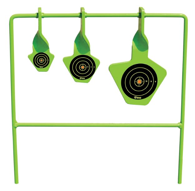 Picture of SME SMEST22 Spinning Target  Rimfire Pistol/Rifle Steel Black/Green Bullseye Illustration Impact Enhancement Motion