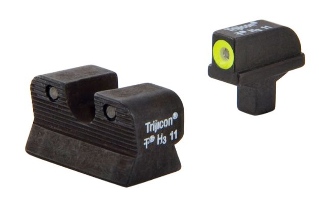 Picture of Trijicon 600514 HD Night Sights  Green/Tritium Yellow Outline Front Sight-Green Tritium Black Outline Rear Sight Colt 1911