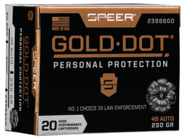 Picture of Speer 23966GD Gold Dot Personal Protection 45ACP 230gr Hollow Point 20 Per Box/10 Case