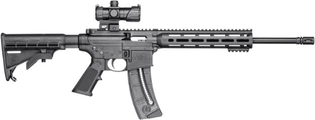 Picture of Smith & Wesson 12722 M&P15 Sport OR 22 LR 25+1 16.50" Matte Black Barrel, Optic Ready w/Red & Green Dot Optic Receiver, Black 6 Position Stock