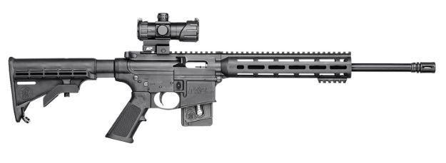 Picture of Smith & Wesson 12723 M&P15 Sport OR 22 LR 10+1  16.50" Carbon Steel Barrel, Adjustable 6 Position Stock, M&P100 4MOA Red/Green Dot, A2 Flash Hider, Functioning Charging Handle, 2 Position Safety