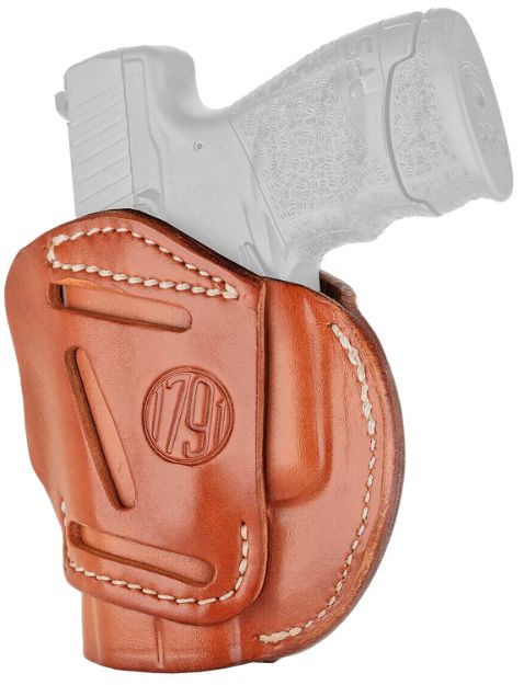 Picture of 1791 Gunleather 3WH3CBRA 3-Way  IWB/OWB Size 03 Classic Brown Leather Belt Loop Compatible w/ Glock 26 Compatible w/ Ruger LC9 Compatible w/ S&W M&P Shield Ambidextrous Hand