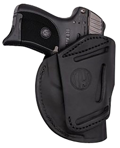 Picture of 1791 Gunleather 4WH1SBLR 4-Way  IWB/OWB 01 Stealth Black Leather Belt Clip Fits 3-4" Barrel 1911