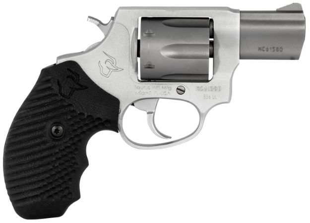 Picture of Taurus 2-856029ULVZ06 856 Ultra-Lite 38 Special +P Caliber with 2" Barrel, 6rd Capacity Cylinder, Overall Matte Finish Stainless Steel & Black VZ Cyclone Grip