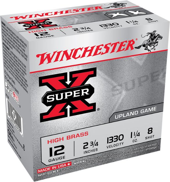 Picture of Winchester Ammo X128 Super X Heavy Game Load High Brass 12Gauge 2.75" 1 1/4oz 8Shot 25 Per Box/10 Case