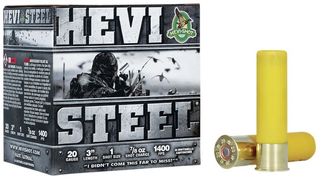 Picture of HEVI-Shot HS62001 HEVI-Steel  20Gauge 3" 7/8oz 1Shot 25 Per Box/10 Case