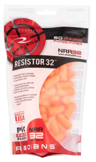 Picture of Radians FR70BG50 Resistor Earplugs Foam 32 dB In The Ear Orange Adult 50 Pair