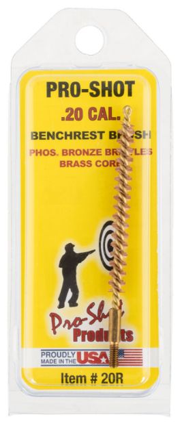 Picture of Pro-Shot 20R Bore Brush  .20/ .204 Cal Rifle #5-40" Thread Bronze Bristles Brass Core