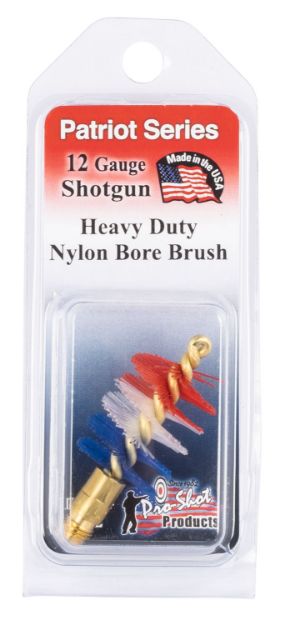 Picture of Pro-Shot PS12 Patriot Series Bore Brush 12 Gauge Shotgun #5/16-27 Thread Nylon Bristles Brass Core