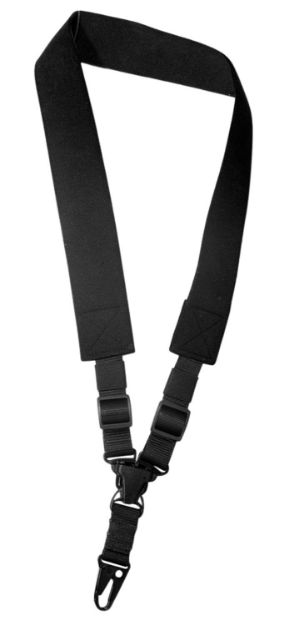 Picture of Outdoor Connection SPT128200 A-Tac Sling made of Black Elastic Webbing with H-K Type Hook, Rapid Attach Release & Single-Point Design for Rifle/Shotgun