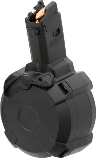 Picture of Magpul MAG1035-BLK PMAG  50rd Drum 9mm Luger Fits CZ Scorpion EVO 3 S1 Black Polymer