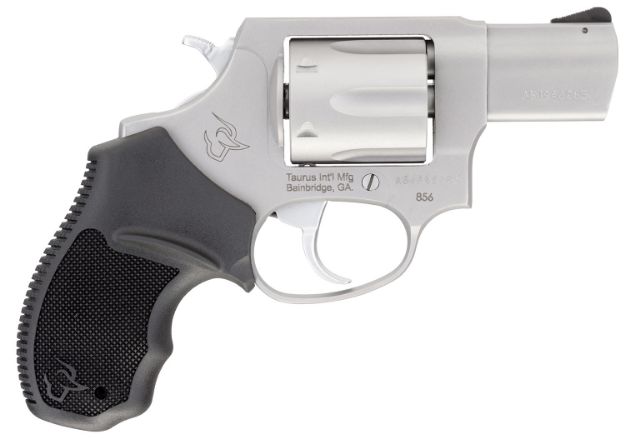 Picture of Taurus 285629 856 *CA Compliant Small Frame 38 Special +P 6rd 2" Matte Stainless Barrel, Cylinder & Frame, Black Soft Rubber Finger Groove Grip, Transfer Bar Safety, Exposed Hammer