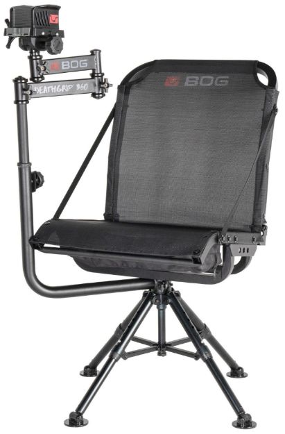 Picture of Bog-Pod 1134447 DeathGrip 360  Shooting Rest Chair, Black Aluminum, Extendable Leg Height, 400lbs. Weight Capacity