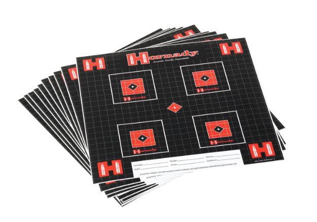 Picture of Hornady 9963 Lock-N-Load Target Grid Hanging Paper Black Red White 10 Pack