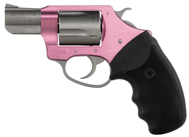 Picture of Charter Arms 93830 Undercover Southpaw 38 Special, 5 Shot 2" Matte Stainless Steel Barrel & Cylinder, Pink Aluminum Frame w/Black Finger Grooved Rubber Grip, Exposed Hammer