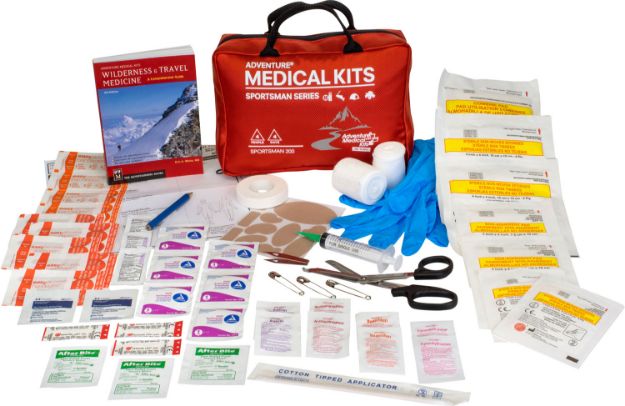 Picture of Adventure Medical Kits 01050200 Sportsman 200 Medical Kit Treats Injuries/Illnesses Red