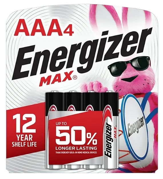 Picture of Energizer E92BP4 AAA Max Black/Silver 1.5V Alkaline Qty (4) Single Pack