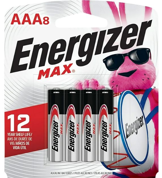 Picture of Energizer E92MP8 AAA Max Black/Silver 1.5V Alkaline Qty (8) Single Pack