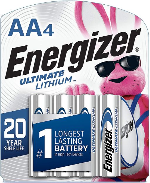 Picture of Energizer L91SBP4H3 AA Ultimate Lithium Silver 1.5V Lithium, Qty (4) Single Pack