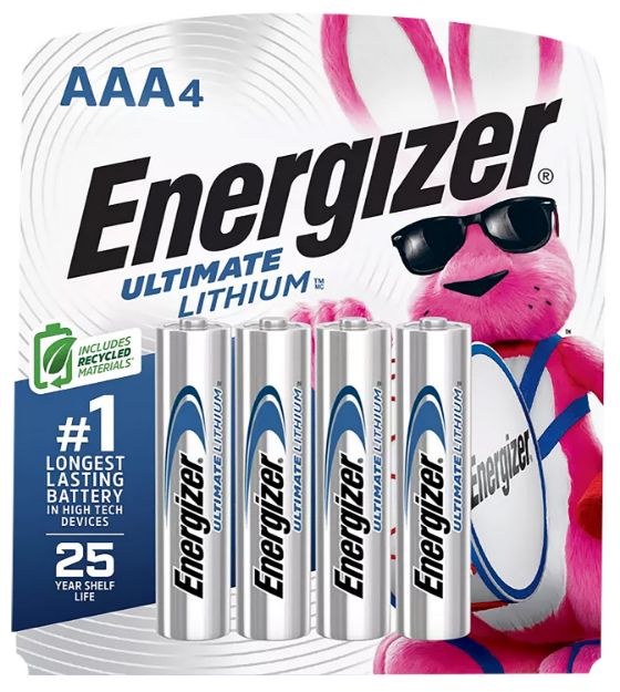 Picture of Energizer L92SBP4H3 AAA Ultimate Lithium Silver 1.5V Lithium, Qty (4) Single Pack