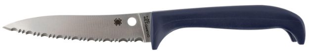 Picture of Spyderco K20SPR Counter Puppy  3.48" Fixed Serrated 7Cr17MoV SS Blade Purple Plastic Handle