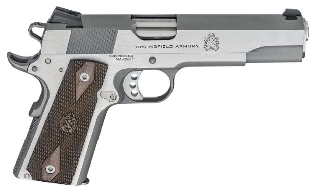 Picture of Springfield Armory PX9420S 1911 Garrison 45 ACP 7+1 5" Stainless Match Grade Steel Barrel, Serrated Stainless Steel Slide, Stainless Steel Frame w/Beavertail, Thin-Line Wood Grip