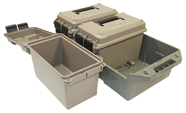 Picture of MTM Case-Gard AC3C 3-Can Ammo Crate  50Cal Dark Earth/Army Green Polypropylene