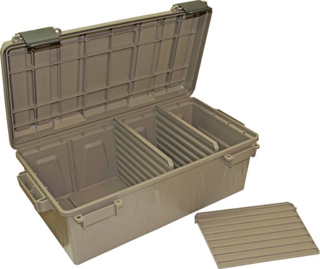 Picture of MTM Case-Gard ACDC30 Ammo Crate Divided Utility Box Beige Polypropylene 21" x 11.2" x 7.5" 75 lbs