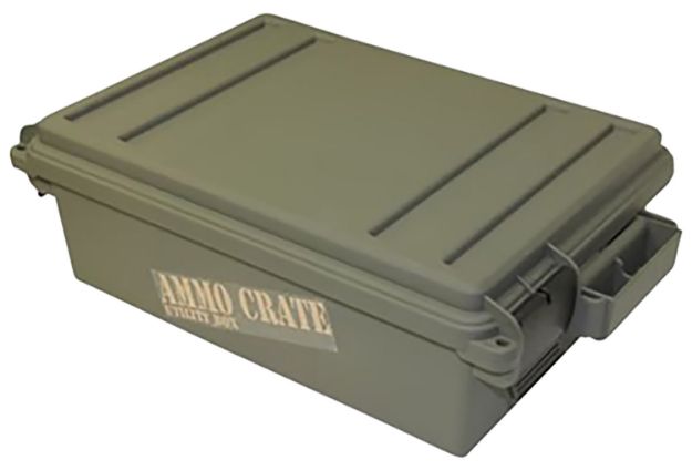 Picture of MTM Case-Gard ACR418 Ammo Crate Utility Box 12 Gauge Army Green Polypropylene