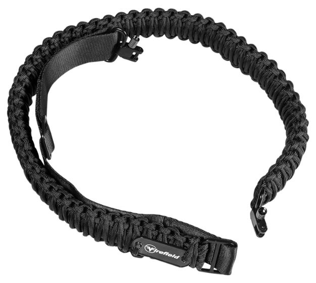 Picture of Firefield FF46001 Two Point Tactical Sling made of Black Nylon Paracord with 37.50"-45" OAL, 1.50" W & Adjustable Design for Rifles