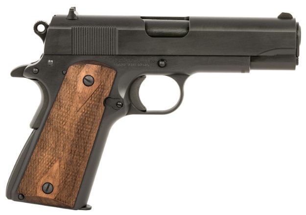 Picture of Tisas 10100116 1911 A1 Tank Commander 9mm Luger 9+1 4.25" Black Steel Barrel, Manganese Phosphate Coated Serrated Carbon Steel Slide & Frame w/Beavertail, Turkish Walnut Grip