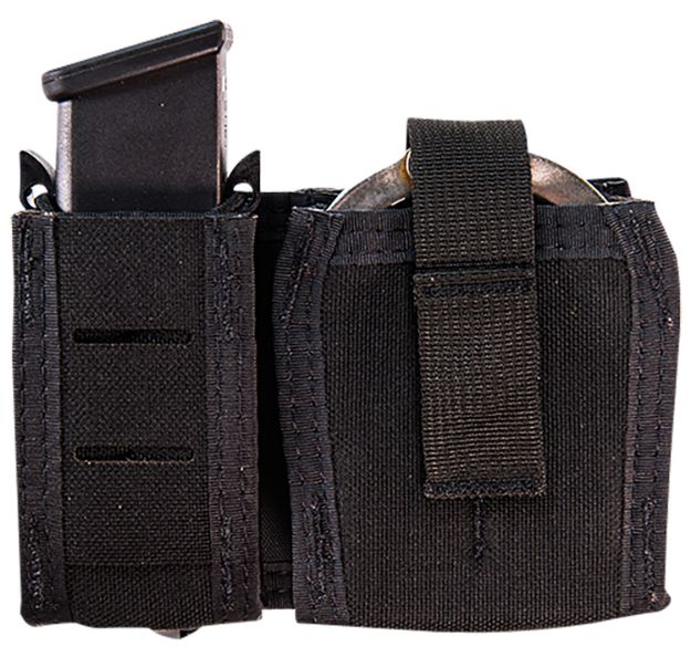 Picture of High Speed Gear 41P000BK TACO Duty Single Pistol & Handcuff Holder, Black Nylon with MOLLE Exterior, Fits MOLLE & 2" Belt