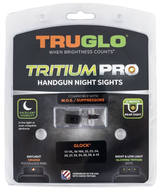 Picture of TruGlo TG231G1MC Tritium Pro  Black | Green Tritium Orange Outline Front Sight Green Tritium Rear Sight