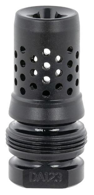 Picture of Dead Air DA123 Xeno Muzzle Brake Black Nitride 4140 Steel with 1/2"-28 tpi Threads