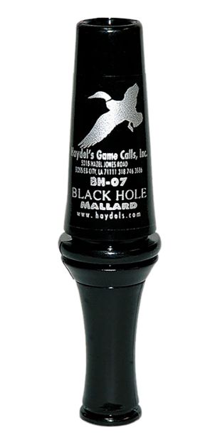 Picture of Haydel's Game Calls BH07 Black Hole  Open Call Double Reed Mallard Sounds Attracts Ducks Black Polycarbonate