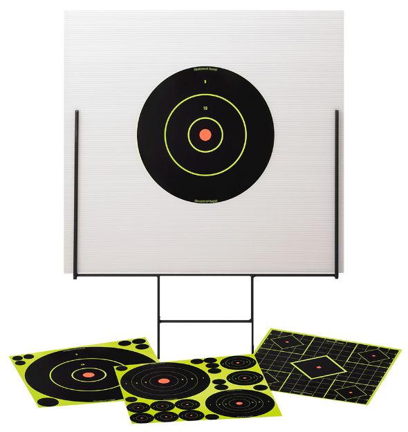 Picture of Birchwood Casey 46101 Shoot-N-C Portable Range Kit Self-Adhesive Bullseye Includes Plastic Backboard/Steel Frame/Targets