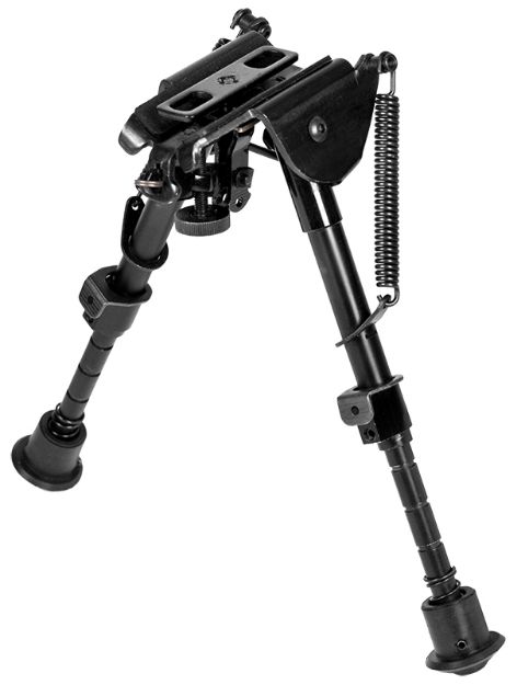 Picture of NcStar ABPGC2 Precision Grade Compact Notched Bipod 5.5-8" w/Notched Legs Aluminum/Steel Includes 3 Adapters