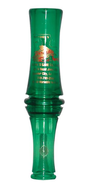 Picture of Haydel's Game Calls VR00 "Redleg" Mallard Variable Tone Open Call Double Reed Mallard Sounds Attracts Ducks Green Plastic