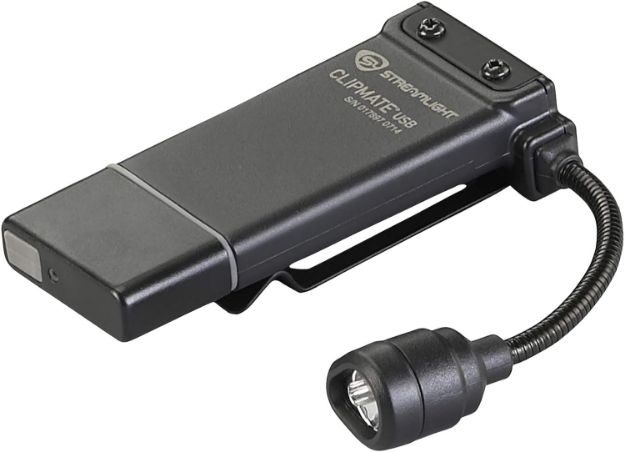 Picture of Streamlight 61126 ClipMate USB Clip-On Light  Black 0.2/0.5/10/70 Lumens White/Red LED