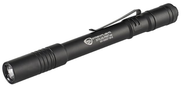 Picture of Streamlight 66133 Stylus Pro USB PenLight  Black Anodized 90/350 Lumens White LED