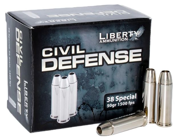 Picture of Liberty Ammunition LACD38025 Civil Defense  38Special 50gr Lead Free Fragmenting Hollow Point 20 Per Box/50 Case