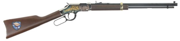 Picture of Henry H004TT Golden Boy Trucker's Tribute 22 Short, 22 Long or 22 LR Caliber with 16 LR/21 Short Capacity, 20" Blued Barrel, Nickel-Plated Metal Finish & American Walnut Stock Right Hand (Full Size)