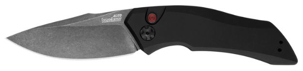 Picture of Kershaw 7100BW Launch 1 3.40" Folding Drop Point Plain Black Oxide Blackwash CPM 154 SS, Blade Black Aluminum Handle