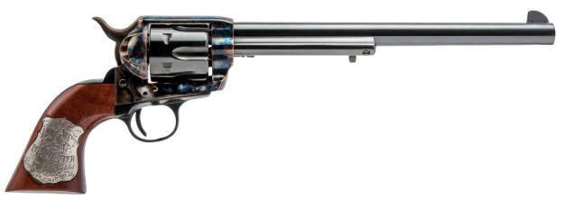 Picture of Cimarron CA558 Wyatt Earp Frontier Buntline Hollywood Series 45 Colt (LC) 6rd 10" Blued Steel Barrel & Cylinder Old Model Case Hardened Steel Frame with Walnut Grip